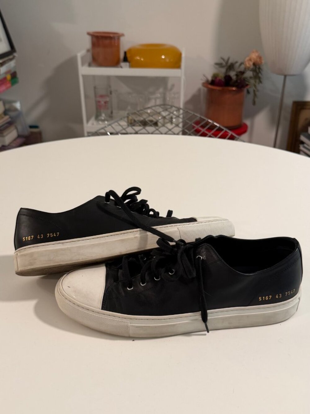Common Projects Achilles Low Black White Toe 5167 EU 43